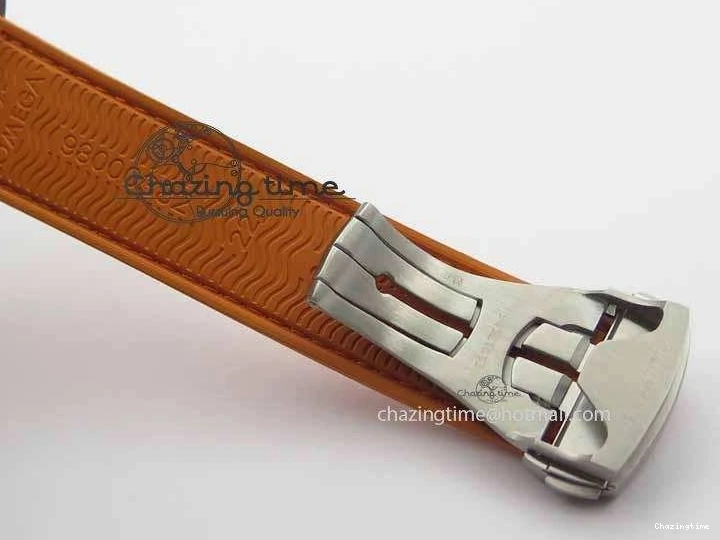 0408 Planet Ocean Master Chrono 45mm SS OM 1:1 Best Edition Black Dial On Orange Rubber Strap A Attractive 8170